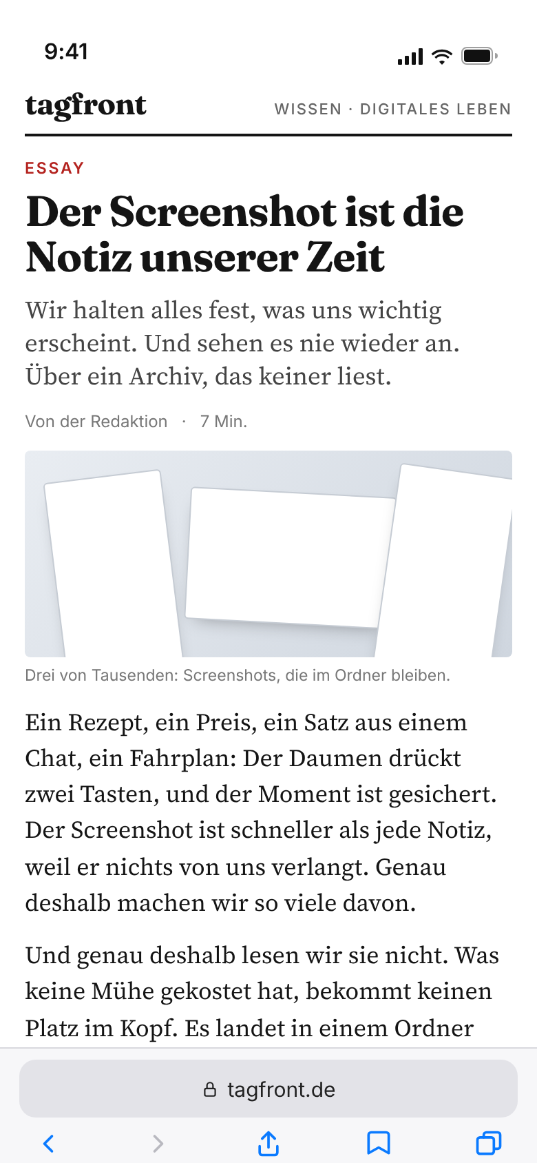 Dein Screenshot: ein Essay über Screenshots